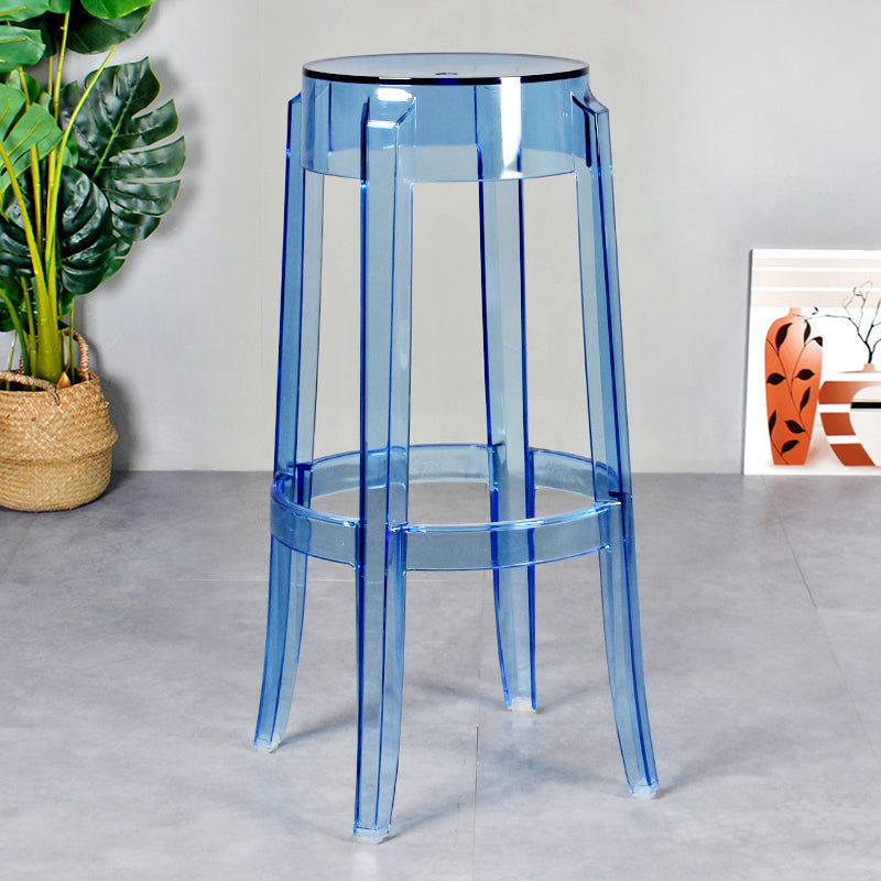 Modern Armless Backless Counter Stool Plastic Living Room Bar Stool with Plastic Pedal Light Blue 1 Piece Bar Stool(30"H) Clearhalo 'Bar Furniture' 'Bar Stools' 'bar_stools' 'furn' 'furn_bar_stools' 'furniture_bar_stools' 'Kitchen & Dining Furniture' 'kitchen&dining_furn' 'kitchen' 'kitchen_furn' Furniture' 4251049