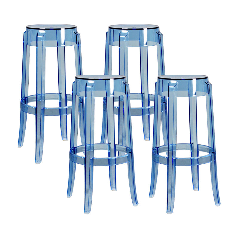 Modern Armless Backless Counter Stool Plastic Living Room Bar Stool with Plastic Pedal Light Blue 4 Piece Set Bar Stool(30"H) Clearhalo 'Bar Furniture' 'Bar Stools' 'bar_stools' 'furn' 'furn_bar_stools' 'furniture_bar_stools' 'Kitchen & Dining Furniture' 'kitchen&dining_furn' 'kitchen' 'kitchen_furn' Furniture' 4251051