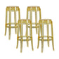 Modern Armless Backless Counter Stool Plastic Living Room Bar Stool with Plastic Pedal Yellow 4 Piece Set Bar Stool(30"H) Clearhalo 'Bar Furniture' 'Bar Stools' 'bar_stools' 'furn' 'furn_bar_stools' 'furniture_bar_stools' 'Kitchen & Dining Furniture' 'kitchen&dining_furn' 'kitchen' 'kitchen_furn' Furniture' 4251054