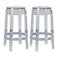 Modern Armless Backless Counter Stool Plastic Living Room Bar Stool with Plastic Pedal Clear 2 Piece Set Counter Stool(26"H) Clearhalo 'Bar Furniture' 'Bar Stools' 'bar_stools' 'furn' 'furn_bar_stools' 'furniture_bar_stools' 'Kitchen & Dining Furniture' 'kitchen&dining_furn' 'kitchen' 'kitchen_furn' Furniture' 4251056