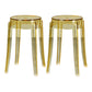Modern Armless Backless Counter Stool Plastic Living Room Bar Stool with Plastic Pedal Yellow 2 Piece Set Short Stool(18"H) Clearhalo 'Bar Furniture' 'Bar Stools' 'bar_stools' 'furn' 'furn_bar_stools' 'furniture_bar_stools' 'Kitchen & Dining Furniture' 'kitchen&dining_furn' 'kitchen' 'kitchen_furn' Furniture' 4251059