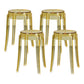 Modern Armless Backless Counter Stool Plastic Living Room Bar Stool with Plastic Pedal Yellow 4 Piece Set Short Stool(18"H) Clearhalo 'Bar Furniture' 'Bar Stools' 'bar_stools' 'furn' 'furn_bar_stools' 'furniture_bar_stools' 'Kitchen & Dining Furniture' 'kitchen&dining_furn' 'kitchen' 'kitchen_furn' Furniture' 4251060