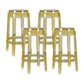 Modern Armless Backless Counter Stool Plastic Living Room Bar Stool with Plastic Pedal Yellow 4 Piece Set Counter Stool(26"H) Clearhalo 'Bar Furniture' 'Bar Stools' 'bar_stools' 'furn' 'furn_bar_stools' 'furniture_bar_stools' 'Kitchen & Dining Furniture' 'kitchen&dining_furn' 'kitchen' 'kitchen_furn' Furniture' 4251063