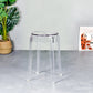 Modern Armless Backless Counter Stool Plastic Living Room Bar Stool with Plastic Pedal Clear 1 Piece Short Stool(18"H) Clearhalo 'Bar Furniture' 'Bar Stools' 'bar_stools' 'furn' 'furn_bar_stools' 'furniture_bar_stools' 'Kitchen & Dining Furniture' 'kitchen&dining_furn' 'kitchen' 'kitchen_furn' Furniture' 4251064