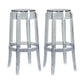 Modern Armless Backless Counter Stool Plastic Living Room Bar Stool with Plastic Pedal Clear 2 Piece Set Bar Stool(30"H) Clearhalo 'Bar Furniture' 'Bar Stools' 'bar_stools' 'furn' 'furn_bar_stools' 'furniture_bar_stools' 'Kitchen & Dining Furniture' 'kitchen&dining_furn' 'kitchen' 'kitchen_furn' Furniture' 4251071