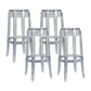 Modern Armless Backless Counter Stool Plastic Living Room Bar Stool with Plastic Pedal Clear 4 Piece Set Bar Stool(30"H) Clearhalo 'Bar Furniture' 'Bar Stools' 'bar_stools' 'furn' 'furn_bar_stools' 'furniture_bar_stools' 'Kitchen & Dining Furniture' 'kitchen&dining_furn' 'kitchen' 'kitchen_furn' Furniture' 4251072