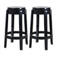 Modern Armless Backless Counter Stool Plastic Living Room Bar Stool with Plastic Pedal Black 2 Piece Set Counter Stool(26"H) Clearhalo 'Bar Furniture' 'Bar Stools' 'bar_stools' 'furn' 'furn_bar_stools' 'furniture_bar_stools' 'Kitchen & Dining Furniture' 'kitchen&dining_furn' 'kitchen' 'kitchen_furn' Furniture' 4251074