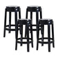Modern Armless Backless Counter Stool Plastic Living Room Bar Stool with Plastic Pedal Black 4 Piece Set Counter Stool(26"H) Clearhalo 'Bar Furniture' 'Bar Stools' 'bar_stools' 'furn' 'furn_bar_stools' 'furniture_bar_stools' 'Kitchen & Dining Furniture' 'kitchen&dining_furn' 'kitchen' 'kitchen_furn' Furniture' 4251075