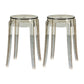 Modern Armless Backless Counter Stool Plastic Living Room Bar Stool with Plastic Pedal Amber 2 Piece Set Short Stool(18"H) Clearhalo 'Bar Furniture' 'Bar Stools' 'bar_stools' 'furn' 'furn_bar_stools' 'furniture_bar_stools' 'Kitchen & Dining Furniture' 'kitchen&dining_furn' 'kitchen' 'kitchen_furn' Furniture' 4251077