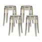 Modern Armless Backless Counter Stool Plastic Living Room Bar Stool with Plastic Pedal Amber 4 Piece Set Short Stool(18"H) Clearhalo 'Bar Furniture' 'Bar Stools' 'bar_stools' 'furn' 'furn_bar_stools' 'furniture_bar_stools' 'Kitchen & Dining Furniture' 'kitchen&dining_furn' 'kitchen' 'kitchen_furn' Furniture' 4251078