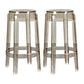 Modern Armless Backless Counter Stool Plastic Living Room Bar Stool with Plastic Pedal Amber 2 Piece Set Counter Stool(26"H) Clearhalo 'Bar Furniture' 'Bar Stools' 'bar_stools' 'furn' 'furn_bar_stools' 'furniture_bar_stools' 'Kitchen & Dining Furniture' 'kitchen&dining_furn' 'kitchen' 'kitchen_furn' Furniture' 4251080