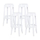 Modern Armless Backless Counter Stool Plastic Living Room Bar Stool with Plastic Pedal White 4 Piece Set Bar Stool(30"H) Clearhalo 'Bar Furniture' 'Bar Stools' 'bar_stools' 'furn' 'furn_bar_stools' 'furniture_bar_stools' 'Kitchen & Dining Furniture' 'kitchen&dining_furn' 'kitchen' 'kitchen_furn' Furniture' 4251087
