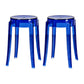 Modern Armless Backless Counter Stool Plastic Living Room Bar Stool with Plastic Pedal Dark Blue 2 Piece Set Short Stool(18"H) Clearhalo 'Bar Furniture' 'Bar Stools' 'bar_stools' 'furn' 'furn_bar_stools' 'furniture_bar_stools' 'Kitchen & Dining Furniture' 'kitchen&dining_furn' 'kitchen' 'kitchen_furn' Furniture' 4251089
