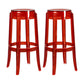 Modern Armless Backless Counter Stool Plastic Living Room Bar Stool with Plastic Pedal Red 2 Piece Set Bar Stool(30"H) Clearhalo 'Bar Furniture' 'Bar Stools' 'bar_stools' 'furn' 'furn_bar_stools' 'furniture_bar_stools' 'Kitchen & Dining Furniture' 'kitchen&dining_furn' 'kitchen' 'kitchen_furn' Furniture' 4251092