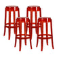 Modern Armless Backless Counter Stool Plastic Living Room Bar Stool with Plastic Pedal Red 4 Piece Set Bar Stool(30"H) Clearhalo 'Bar Furniture' 'Bar Stools' 'bar_stools' 'furn' 'furn_bar_stools' 'furniture_bar_stools' 'Kitchen & Dining Furniture' 'kitchen&dining_furn' 'kitchen' 'kitchen_furn' Furniture' 4251093
