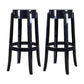 Modern Armless Backless Counter Stool Plastic Living Room Bar Stool with Plastic Pedal Black 2 Piece Set Bar Stool(30"H) Clearhalo 'Bar Furniture' 'Bar Stools' 'bar_stools' 'furn' 'furn_bar_stools' 'furniture_bar_stools' 'Kitchen & Dining Furniture' 'kitchen&dining_furn' 'kitchen' 'kitchen_furn' Furniture' 4251095