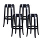 Modern Armless Backless Counter Stool Plastic Living Room Bar Stool with Plastic Pedal Black 4 Piece Set Bar Stool(30"H) Clearhalo 'Bar Furniture' 'Bar Stools' 'bar_stools' 'furn' 'furn_bar_stools' 'furniture_bar_stools' 'Kitchen & Dining Furniture' 'kitchen&dining_furn' 'kitchen' 'kitchen_furn' Furniture' 4251096