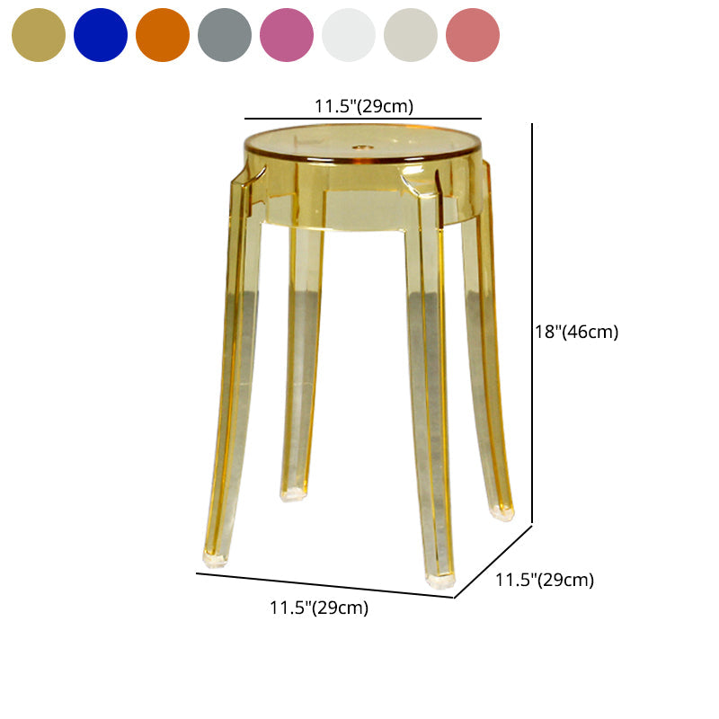 Modern Armless Backless Counter Stool Plastic Living Room Bar Stool with Plastic Pedal Clearhalo 'Bar Furniture' 'Bar Stools' 'bar_stools' 'furn' 'furn_bar_stools' 'furniture_bar_stools' 'Kitchen & Dining Furniture' 'kitchen&dining_furn' 'kitchen' 'kitchen_furn' Furniture' 4251097