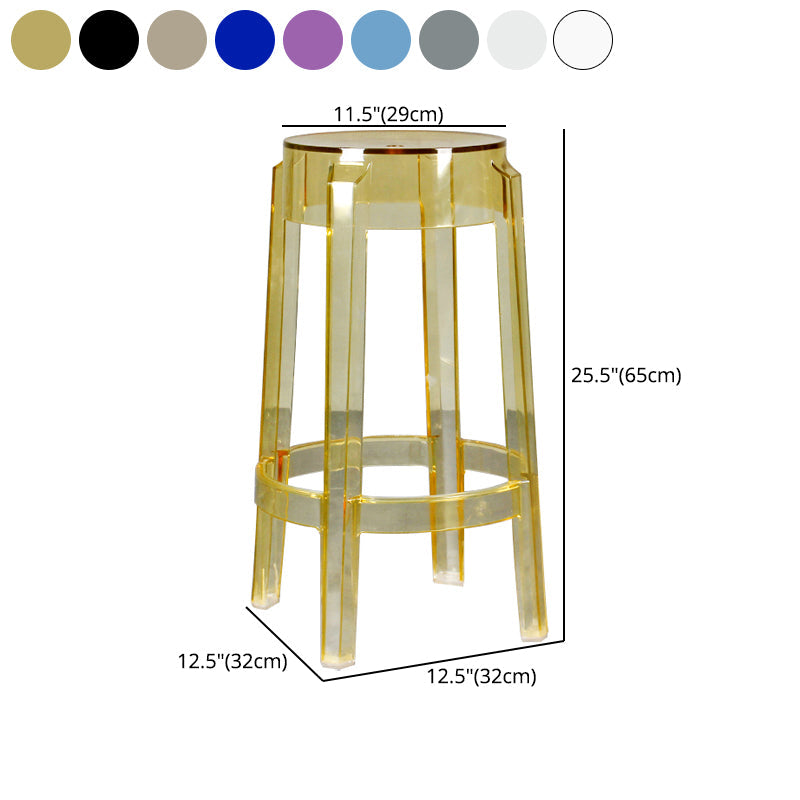 Modern Armless Backless Counter Stool Plastic Living Room Bar Stool with Plastic Pedal Clearhalo 'Bar Furniture' 'Bar Stools' 'bar_stools' 'furn' 'furn_bar_stools' 'furniture_bar_stools' 'Kitchen & Dining Furniture' 'kitchen&dining_furn' 'kitchen' 'kitchen_furn' Furniture' 4251098