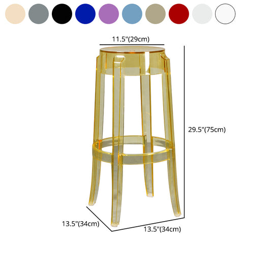 Modern Armless Backless Counter Stool Plastic Living Room Bar Stool with Plastic Pedal Clearhalo 'Bar Furniture' 'Bar Stools' 'bar_stools' 'furn' 'furn_bar_stools' 'furniture_bar_stools' 'Kitchen & Dining Furniture' 'kitchen&dining_furn' 'kitchen' 'kitchen_furn' Furniture' 4251099