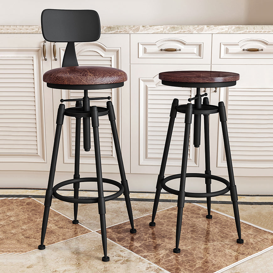 Industrial Armless Liftable Counter Stool Iron Restaurant Bar Stool with Pedal Clearhalo 'Bar Furniture' 'Bar Stools' 'bar_stools' 'furn' 'furn_bar_stools' 'furniture_bar_stools' 'Kitchen & Dining Furniture' 'kitchen&dining_furn' 'kitchen' 'kitchen_furn' Furniture' 4251100