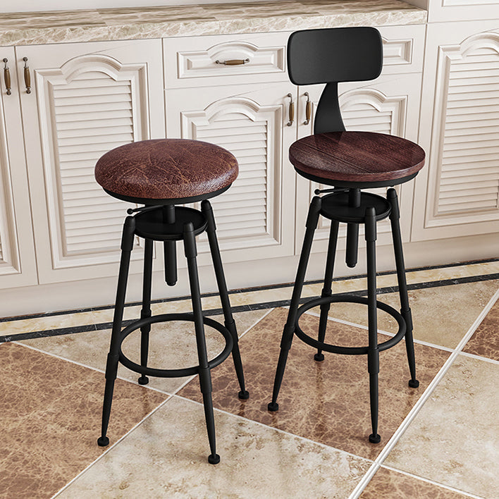 Industrial Armless Liftable Counter Stool Iron Restaurant Bar Stool with Pedal Clearhalo 'Bar Furniture' 'Bar Stools' 'bar_stools' 'furn' 'furn_bar_stools' 'furniture_bar_stools' 'Kitchen & Dining Furniture' 'kitchen&dining_furn' 'kitchen' 'kitchen_furn' Furniture' 4251102