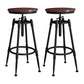 Industrial Armless Liftable Counter Stool Iron Restaurant Bar Stool with Pedal Backless 2 Piece Set Non-Upholstered Clearhalo 'Bar Furniture' 'Bar Stools' 'bar_stools' 'furn' 'furn_bar_stools' 'furniture_bar_stools' 'Kitchen & Dining Furniture' 'kitchen&dining_furn' 'kitchen' 'kitchen_furn' Furniture' 4251103
