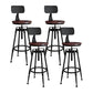Industrial Armless Liftable Counter Stool Iron Restaurant Bar Stool with Pedal With Back 4 Piece Set Non-Upholstered Clearhalo 'Bar Furniture' 'Bar Stools' 'bar_stools' 'furn' 'furn_bar_stools' 'furniture_bar_stools' 'Kitchen & Dining Furniture' 'kitchen&dining_furn' 'kitchen' 'kitchen_furn' Furniture' 4251108