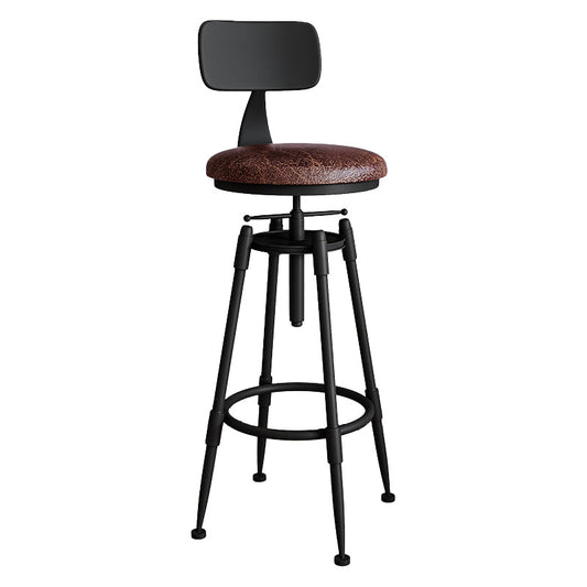 Industrial Armless Liftable Counter Stool Iron Restaurant Bar Stool with Pedal Clearhalo 'Bar Furniture' 'Bar Stools' 'bar_stools' 'furn' 'furn_bar_stools' 'furniture_bar_stools' 'Kitchen & Dining Furniture' 'kitchen&dining_furn' 'kitchen' 'kitchen_furn' Furniture' 4251109