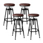 Industrial Armless Liftable Counter Stool Iron Restaurant Bar Stool with Pedal Backless 2 Piece Set Upholstered Clearhalo 'Bar Furniture' 'Bar Stools' 'bar_stools' 'furn' 'furn_bar_stools' 'furniture_bar_stools' 'Kitchen & Dining Furniture' 'kitchen&dining_furn' 'kitchen' 'kitchen_furn' Furniture' 4251112