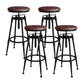 Industrial Armless Liftable Counter Stool Iron Restaurant Bar Stool with Pedal Backless 4 Piece Set Upholstered Clearhalo 'Bar Furniture' 'Bar Stools' 'bar_stools' 'furn' 'furn_bar_stools' 'furniture_bar_stools' 'Kitchen & Dining Furniture' 'kitchen&dining_furn' 'kitchen' 'kitchen_furn' Furniture' 4251114