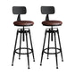 Industrial Armless Liftable Counter Stool Iron Restaurant Bar Stool with Pedal With Back 2 Piece Set Upholstered Clearhalo 'Bar Furniture' 'Bar Stools' 'bar_stools' 'furn' 'furn_bar_stools' 'furniture_bar_stools' 'Kitchen & Dining Furniture' 'kitchen&dining_furn' 'kitchen' 'kitchen_furn' Furniture' 4251116