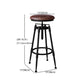 Industrial Armless Liftable Counter Stool Iron Restaurant Bar Stool with Pedal Clearhalo 'Bar Furniture' 'Bar Stools' 'bar_stools' 'furn' 'furn_bar_stools' 'furniture_bar_stools' 'Kitchen & Dining Furniture' 'kitchen&dining_furn' 'kitchen' 'kitchen_furn' Furniture' 4251119