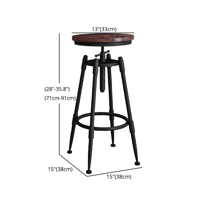 Industrial Armless Liftable Counter Stool Iron Restaurant Bar Stool with Pedal Clearhalo 'Bar Furniture' 'Bar Stools' 'bar_stools' 'furn' 'furn_bar_stools' 'furniture_bar_stools' 'Kitchen & Dining Furniture' 'kitchen&dining_furn' 'kitchen' 'kitchen_furn' Furniture' 4251121