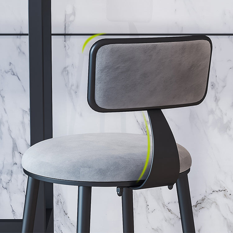 Modern Armless Backrest Counter Stool Iron Household Bar Stool with Velvet Cushion Clearhalo 'Bar Furniture' 'Bar Stools' 'bar_stools' 'furn' 'furn_bar_stools' 'furniture_bar_stools' 'Kitchen & Dining Furniture' 'kitchen&dining_furn' 'kitchen' 'kitchen_furn' Furniture' 4251128