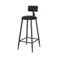 Modern Armless Backrest Counter Stool Iron Household Bar Stool with Velvet Cushion Black 1 Piece Bar Stool(30"H) Clearhalo 'Bar Furniture' 'Bar Stools' 'bar_stools' 'furn' 'furn_bar_stools' 'furniture_bar_stools' 'Kitchen & Dining Furniture' 'kitchen&dining_furn' 'kitchen' 'kitchen_furn' Furniture' 4251130