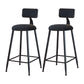 Modern Armless Backrest Counter Stool Iron Household Bar Stool with Velvet Cushion Black 2 Piece Set Counter Stool(26"H) Clearhalo 'Bar Furniture' 'Bar Stools' 'bar_stools' 'furn' 'furn_bar_stools' 'furniture_bar_stools' 'Kitchen & Dining Furniture' 'kitchen&dining_furn' 'kitchen' 'kitchen_furn' Furniture' 4251131