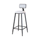 Modern Armless Backrest Counter Stool Iron Household Bar Stool with Velvet Cushion White 1 Piece Bar Stool(30"H) Clearhalo 'Bar Furniture' 'Bar Stools' 'bar_stools' 'furn' 'furn_bar_stools' 'furniture_bar_stools' 'Kitchen & Dining Furniture' 'kitchen&dining_furn' 'kitchen' 'kitchen_furn' Furniture' 4251134