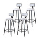 Modern Armless Backrest Counter Stool Iron Household Bar Stool with Velvet Cushion White 4 Piece Set Bar Stool(30"H) Clearhalo 'Bar Furniture' 'Bar Stools' 'bar_stools' 'furn' 'furn_bar_stools' 'furniture_bar_stools' 'Kitchen & Dining Furniture' 'kitchen&dining_furn' 'kitchen' 'kitchen_furn' Furniture' 4251137