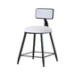 Modern Armless Backrest Counter Stool Iron Household Bar Stool with Velvet Cushion White 1 Piece Short Stool(18"H) Clearhalo 'Bar Furniture' 'Bar Stools' 'bar_stools' 'furn' 'furn_bar_stools' 'furniture_bar_stools' 'Kitchen & Dining Furniture' 'kitchen&dining_furn' 'kitchen' 'kitchen_furn' Furniture' 4251138