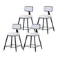 Modern Armless Backrest Counter Stool Iron Household Bar Stool with Velvet Cushion White 4 Piece Set Short Stool(18"H) Clearhalo 'Bar Furniture' 'Bar Stools' 'bar_stools' 'furn' 'furn_bar_stools' 'furniture_bar_stools' 'Kitchen & Dining Furniture' 'kitchen&dining_furn' 'kitchen' 'kitchen_furn' Furniture' 4251140