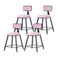 Modern Armless Backrest Counter Stool Iron Household Bar Stool with Velvet Cushion Pink 4 Piece Set Short Stool(18"H) Clearhalo 'Bar Furniture' 'Bar Stools' 'bar_stools' 'furn' 'furn_bar_stools' 'furniture_bar_stools' 'Kitchen & Dining Furniture' 'kitchen&dining_furn' 'kitchen' 'kitchen_furn' Furniture' 4251146