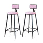 Modern Armless Backrest Counter Stool Iron Household Bar Stool with Velvet Cushion Pink 2 Piece Set Bar Stool(30"H) Clearhalo 'Bar Furniture' 'Bar Stools' 'bar_stools' 'furn' 'furn_bar_stools' 'furniture_bar_stools' 'Kitchen & Dining Furniture' 'kitchen&dining_furn' 'kitchen' 'kitchen_furn' Furniture' 4251148