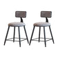 Modern Armless Backrest Counter Stool Iron Household Bar Stool with Velvet Cushion Gray 2 Piece Set Short Stool(18"H) Clearhalo 'Bar Furniture' 'Bar Stools' 'bar_stools' 'furn' 'furn_bar_stools' 'furniture_bar_stools' 'Kitchen & Dining Furniture' 'kitchen&dining_furn' 'kitchen' 'kitchen_furn' Furniture' 4251151