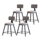 Modern Armless Backrest Counter Stool Iron Household Bar Stool with Velvet Cushion Gray 4 Piece Set Short Stool(18"H) Clearhalo 'Bar Furniture' 'Bar Stools' 'bar_stools' 'furn' 'furn_bar_stools' 'furniture_bar_stools' 'Kitchen & Dining Furniture' 'kitchen&dining_furn' 'kitchen' 'kitchen_furn' Furniture' 4251152