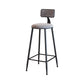 Modern Armless Backrest Counter Stool Iron Household Bar Stool with Velvet Cushion Gray 1 Piece Bar Stool(30"H) Clearhalo 'Bar Furniture' 'Bar Stools' 'bar_stools' 'furn' 'furn_bar_stools' 'furniture_bar_stools' 'Kitchen & Dining Furniture' 'kitchen&dining_furn' 'kitchen' 'kitchen_furn' Furniture' 4251153