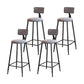 Modern Armless Backrest Counter Stool Iron Household Bar Stool with Velvet Cushion Gray 4 Piece Set Bar Stool(30"H) Clearhalo 'Bar Furniture' 'Bar Stools' 'bar_stools' 'furn' 'furn_bar_stools' 'furniture_bar_stools' 'Kitchen & Dining Furniture' 'kitchen&dining_furn' 'kitchen' 'kitchen_furn' Furniture' 4251155