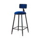 Modern Armless Backrest Counter Stool Iron Household Bar Stool with Velvet Cushion Blue 1 Piece Counter Stool(26"H) Clearhalo 'Bar Furniture' 'Bar Stools' 'bar_stools' 'furn' 'furn_bar_stools' 'furniture_bar_stools' 'Kitchen & Dining Furniture' 'kitchen&dining_furn' 'kitchen' 'kitchen_furn' Furniture' 4251156
