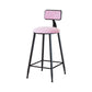 Modern Armless Backrest Counter Stool Iron Household Bar Stool with Velvet Cushion Pink 1 Piece Counter Stool(26"H) Clearhalo 'Bar Furniture' 'Bar Stools' 'bar_stools' 'furn' 'furn_bar_stools' 'furniture_bar_stools' 'Kitchen & Dining Furniture' 'kitchen&dining_furn' 'kitchen' 'kitchen_furn' Furniture' 4251159