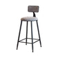 Modern Armless Backrest Counter Stool Iron Household Bar Stool with Velvet Cushion Gray 1 Piece Counter Stool(26"H) Clearhalo 'Bar Furniture' 'Bar Stools' 'bar_stools' 'furn' 'furn_bar_stools' 'furniture_bar_stools' 'Kitchen & Dining Furniture' 'kitchen&dining_furn' 'kitchen' 'kitchen_furn' Furniture' 4251162